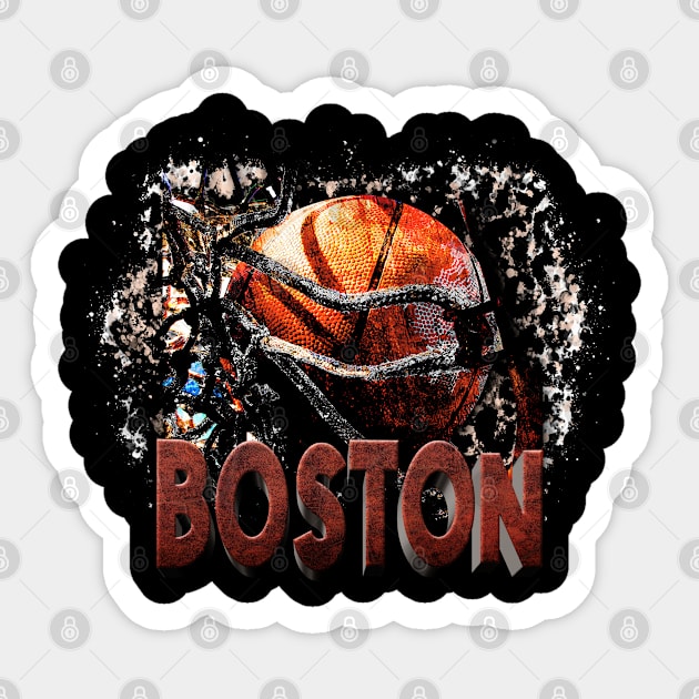 Classic Sports Boston Proud Name Basketball Sticker by Irwin Bradtke